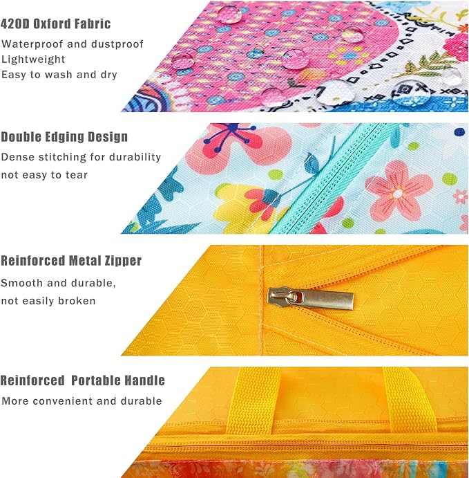6 Set Packing Cubes Compression Bags for Travel, Floral Packing Organizers for Luggage with Shoe Bags for Packing In Suitcase, Colorful Compression Bags for Storage Trip and Family Vacation