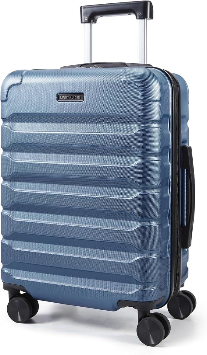 LIGHT FLIGHT Carry On Luggage 22x14x9 Airline Approved, Expandable Carry On Suitcases with Wheels, Lightweight Luggage, Durable Hard Shell 20 Inch Rolling Suit Case for Men Women Travel,Royal Blue