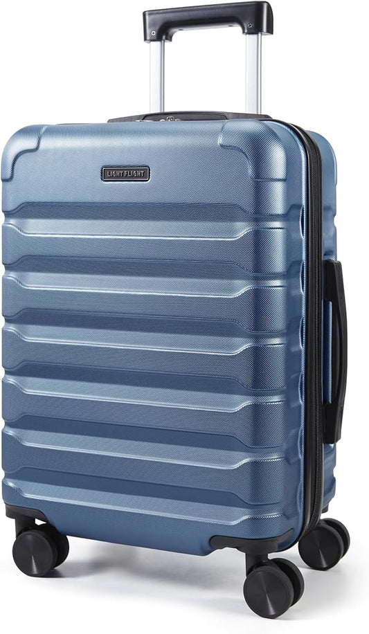 LIGHT FLIGHT Carry On Luggage 22x14x9 Airline Approved, Expandable Carry On Suitcases with Wheels, Lightweight Luggage, Durable Hard Shell 20 Inch Rolling Suit Case for Men Women Travel,Royal Blue