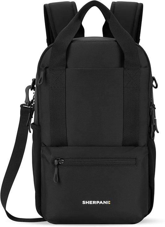 Sherpani Camden, Convertible Backpack, 3 in 1 Tote Bag, 18L Travel Backpack, Crossbody Bag, Cross Body Purse, Travel Gifts, RFID Protection, Fits 13” Laptop (Raven)