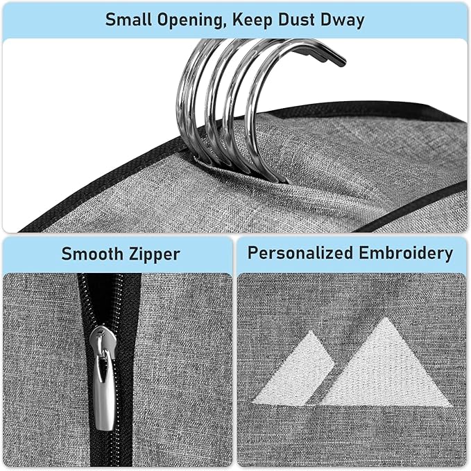 MISSLO 43" Heavy Duty Hanging Garment Bags for Travel Suit Bag for Men Waterproof Oxford Fabric Suit Cover for Traveling Monogrammed Closet Clothes Storage