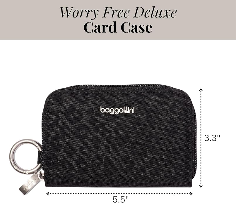 Baggallini Deluxe Card Case - Lightweight 5.5"x3.3" RFID Protected Womens Wallet Card Holder