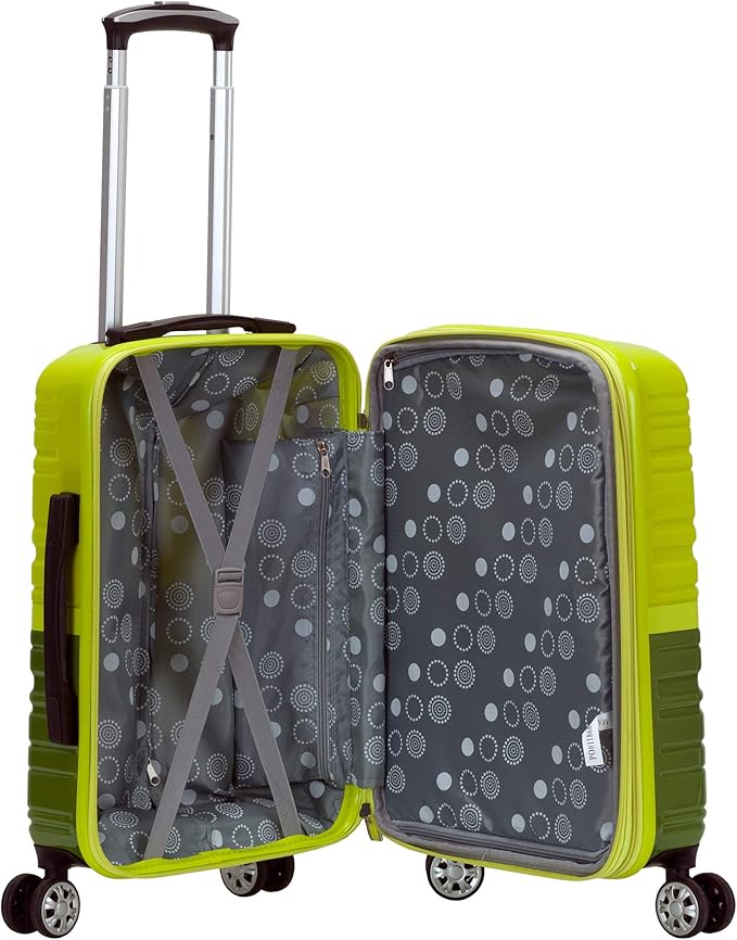Rockland Melbourne Hardside Expandable Spinner Wheel Luggage, Two Tone Green, 2-Piece Set (20/28) (F225-2TONEGREEN)