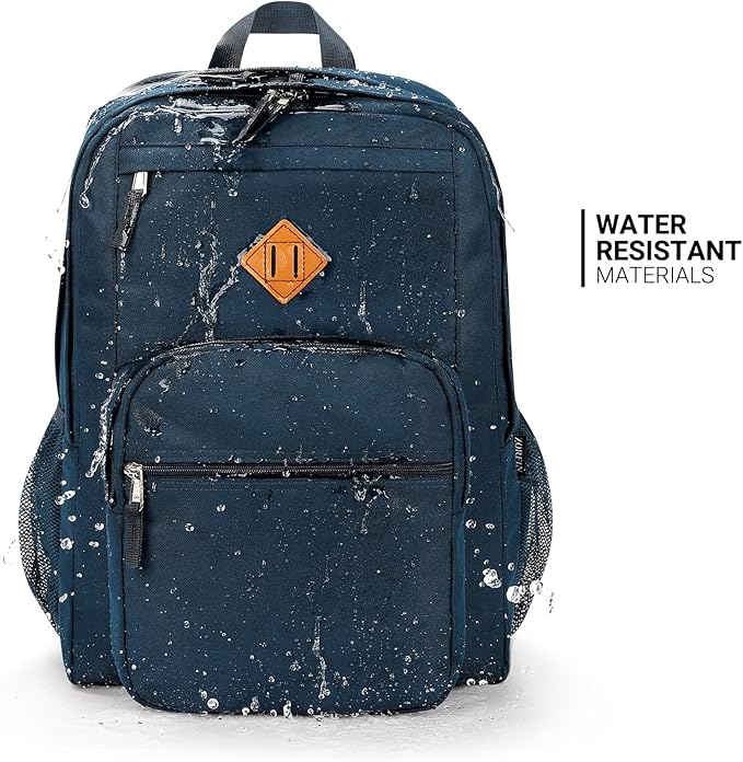 ZORFIN 26L Backpack for College, and Travel: Water Resistant Bookbag - Steel blue