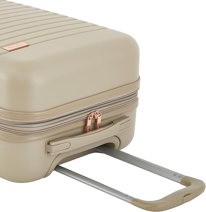 kensie 22" Graceful Hardside Carry-On Luggage, Light Taupe