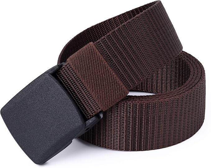 Mile High Life Nylon Web Belt Outdoor Military Belt With TSA Safe Plastic Buckle Belt