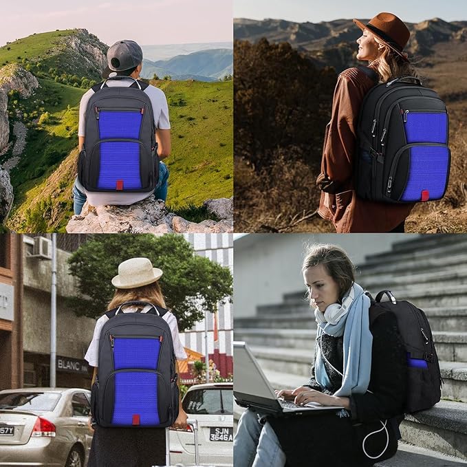 Travel Laptop Backpack, 18.4 Inch Laptop Backpacks for Men Women, 55L Anti Theft Water Resistant College Bussiness TSA Airline Approved Work Computer Backpack, Dark Blue
