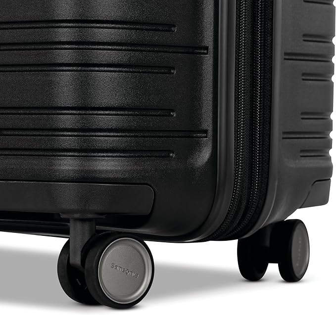 Samsonite Elevation Plus - Medium Hardside Luggage - Scratch Resistant Polypropylene Shell, RightHeight™ Adjustable Handle, Integrated AirTag Holder, TSA Lock, WetPak™ Compartment - Triple Black