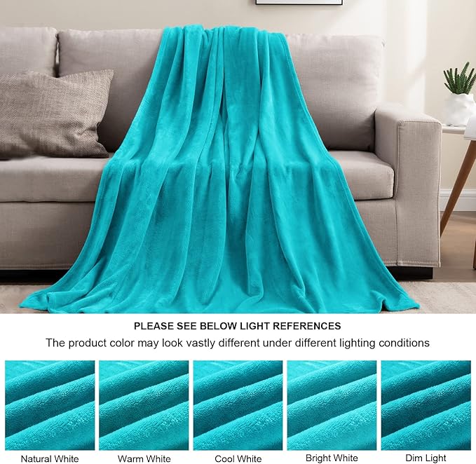BEDELITE Fleece Blankets Twin Size Teal Throw Blankets for Couch & Bed, Plush Cozy Fuzzy Blanket, Super Soft & Warm Blankets for Spring and Summer