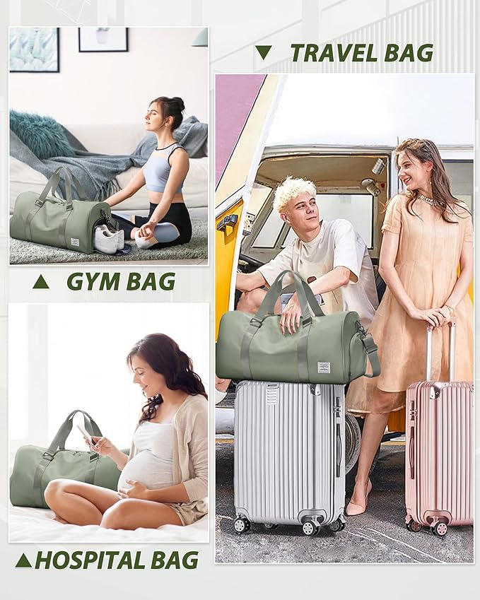 Gym Bag Womens,Travel Duffel Carry on Bag Sport Tote Bag Weekend Overnight Bag