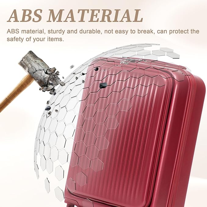 Hardside Luggage, Lightweight Durable Suitcases with Spinner Wheels, 20/14 Inch