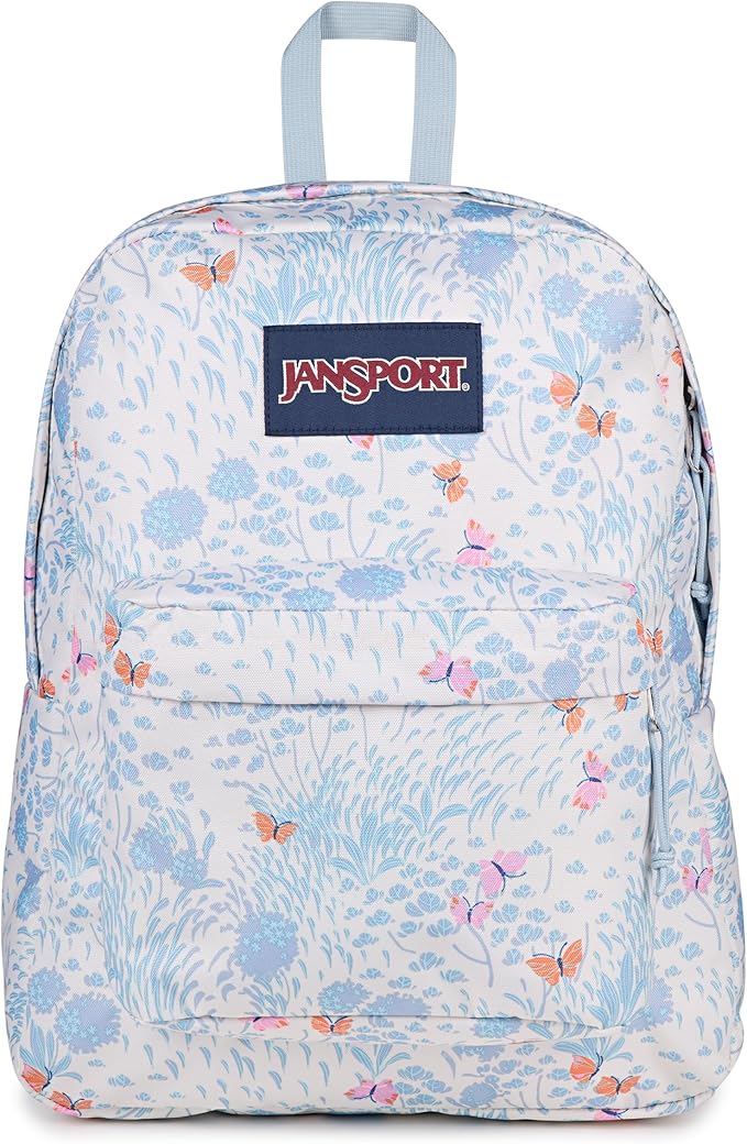 JanSport SuperBreak One Backpack - Durable, Lightweight Bag with 1 Main Compartment, Front Utility Pocket with Built-in Organizer, Premium Backpack, Fluttering Fields