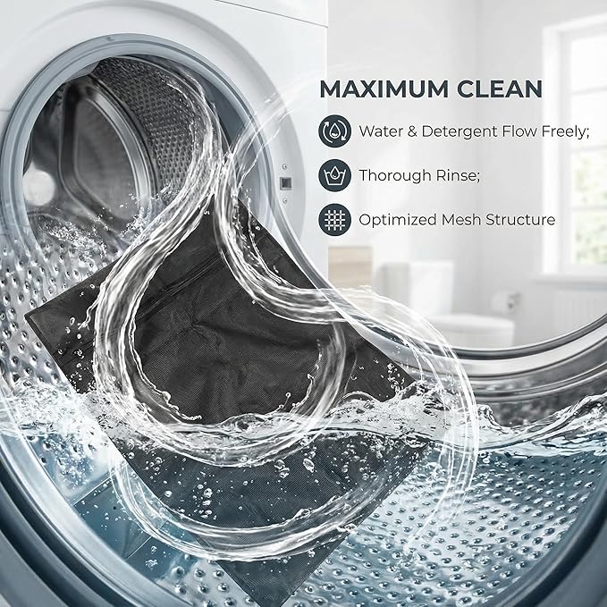 4pcs Mesh Laundry Bags Zipper Heavy Duty Washing Machine Bags Clothing Sweater Undergarment Travel Storage Organizer