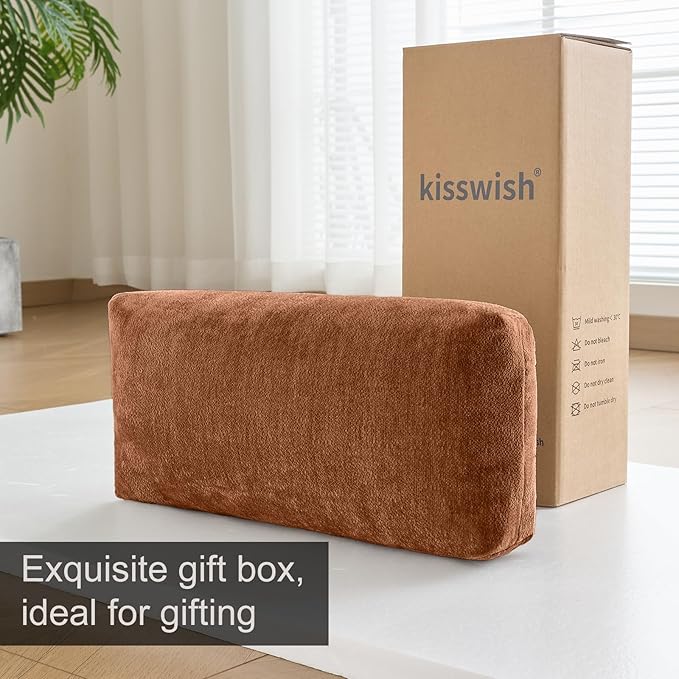 Recliner & Armchair Headrest Pillow - Non-Slip Velvet Cushion for Neck Support & Pain Relief, Brown