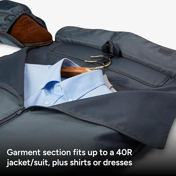 Halfday Convertible 2-in-1 Garment Duffel Weekender Bag 40L | Wrinkle-Free Travel, Hanging Suit Compartment, Shoe Pockets, Trolley Sleeve. Durable & Water-Resistant Carry-on, Coast