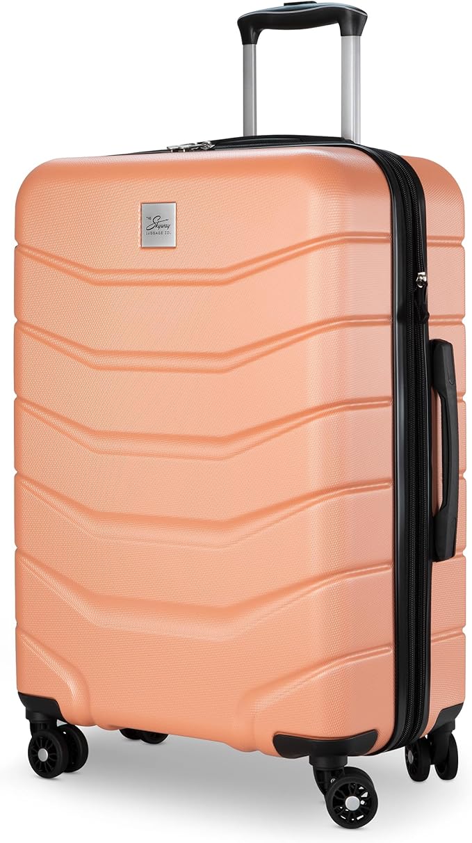 Skyway Luggage Silverton Hardside Collection – Lightweight Durable Suitcases with Wheels, Expandable Luggage for Travel Essentials with TSA Lock, 24-inch Medium Checked, Papaya Punch