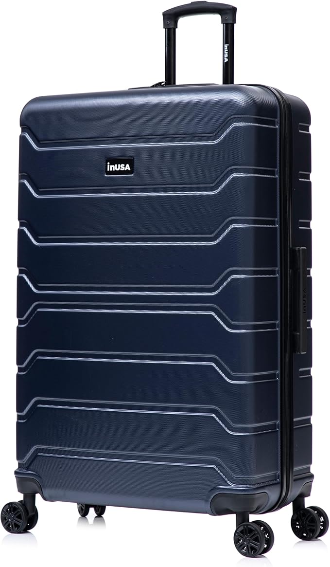 InUSA TREND Luggage with Spinner Wheels | Durable lightweight Hardside Suitcase, Travel Bag with Handle and Trolley | 32-inch Extra-Large Checked luggage | Blue