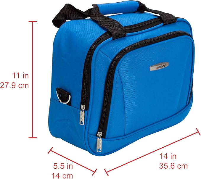 Rockland Fashion Softside Upright Luggage Set, Expandable, Blue, 2-Piece Set (14/19)