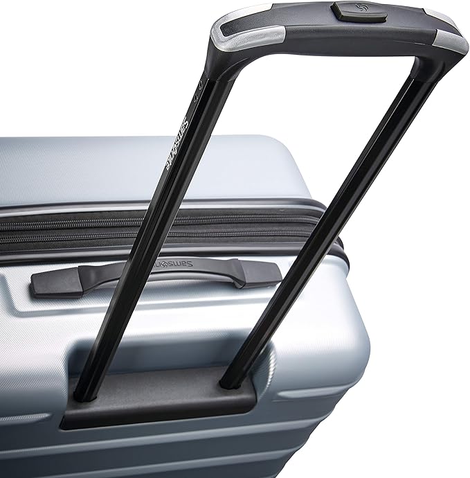 Samsonite Omni 2 Hardside 2 Piece Set - Includes Global Carry-On & Large Checked Suitcases - 360° Dual Spinner Wheels - Integrated TSA Lock & Expansion - Amazon Exclusive - Arctic Silver