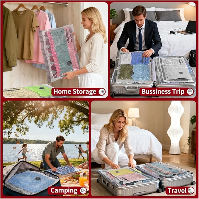 Vacuum Storage Bags with Portable Electric Pump,Space Saver Sealer Bags, Airtight Compression Bags for Clothes, Pillows, Comforters, Blankets, Bedding (15 Pack)