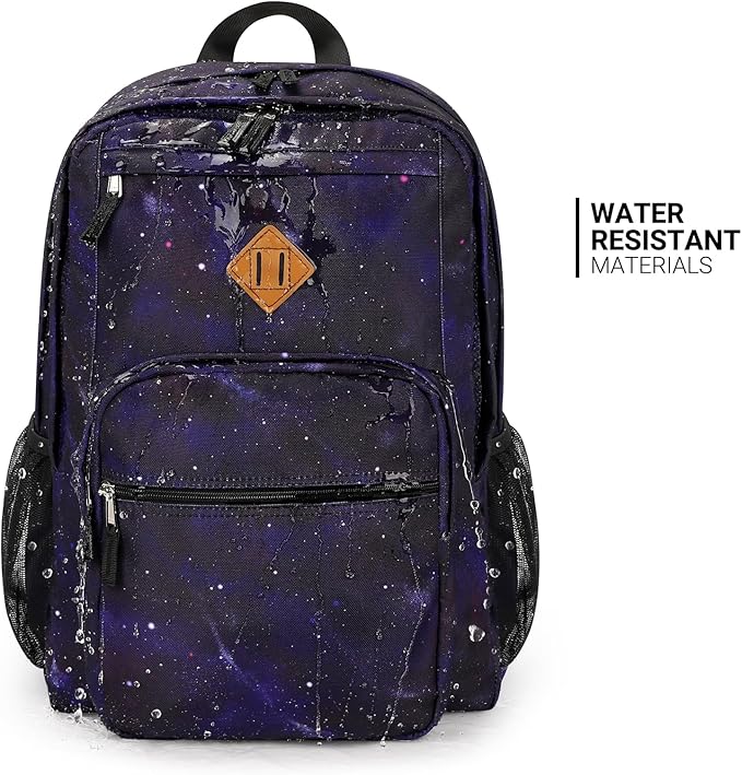 ZORFIN 26L Backpack for College, and Travel: Water Resistant Bookbag - Night Sky
