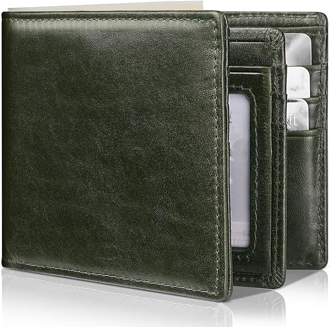 Artpaxy Mens Wallet Bifold Genuine Leather RFID Blocking Wallet for Men with 1 ID Windows 13 Card Holders 2 cash pockets 1 Gift Box