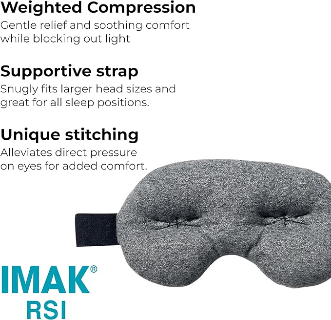 Brownmed Eye Pillow - Compression Eye Mask for Headache Support - Soothes Strain - Eases Sinus Pressure - Cooling - Universal Fit - Breathable Cotton - Washable & Reusable - Grey