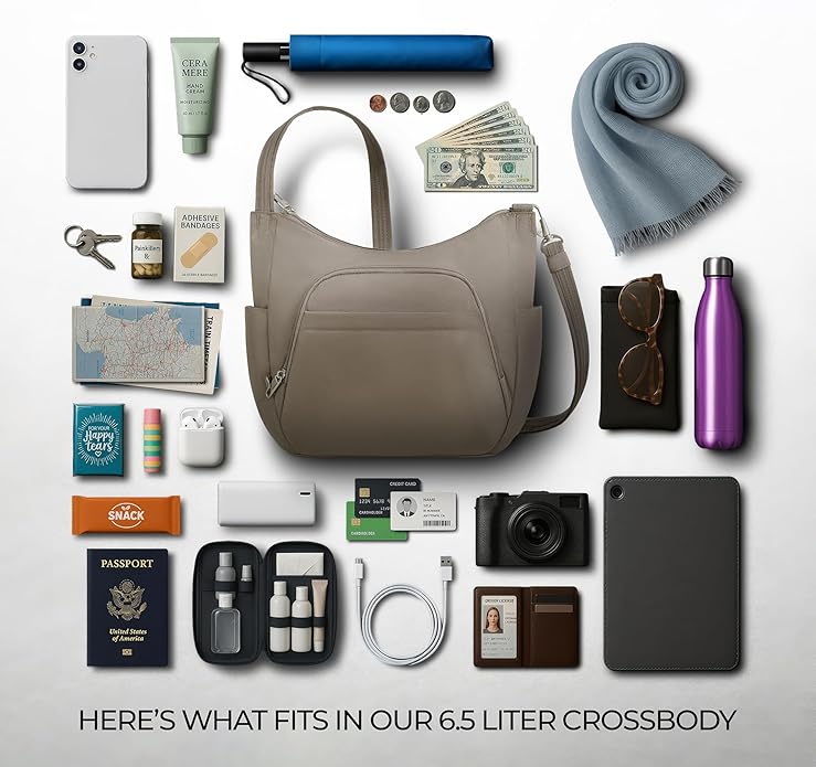 Travelon Anti-theft Classic Crossbody Bucket Bag | Anti-theft