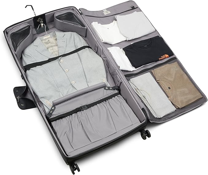 DELSEY PARIS Helium DLX Rolling Garment Bag with Spinner Wheels, Black