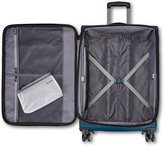 Samsonite Ascella 4 Medium Checked Luggage - Cerulean Blue