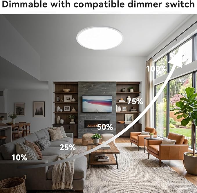 hepside 15.8INCH 4Pack Big Dimmable Flush Mount Ceiling Light Fixture White, 3CCT 3000/4500/6000K Ceiling Lamp, 36W 4200LM Super Bright Low Profile Light for Bedroom, Kitchen, Bathroom, Hallway