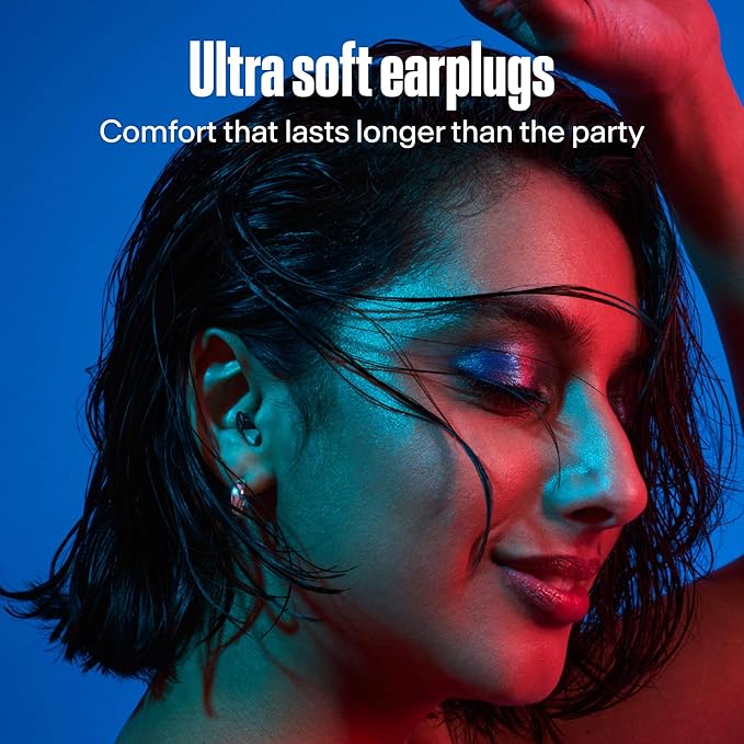 Alpine PartyPlug Concert Ear Plugs - Noise Reduction Ear Plugs for Party, Concert, Festival and Music - Reusable Earplugs (Transparent (Multisize))