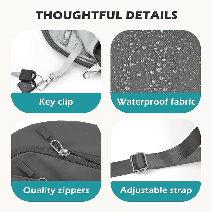 TOPEAST Anti Theft Crossbody Bags for Women Men, Small Sling Crossbody Bag Travel Purse Shoulder Wallet with RFID Blocking