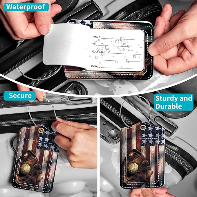 Luggage Tag, 3 Pack Travel Cruise Luggage Tags for Suitcases, Cute Suitcase Tags Identifiers Bag Tags with Privacy Flap, Baggage Name Tag for Women Men Kids Luggage Backpack School Bag Handbag
