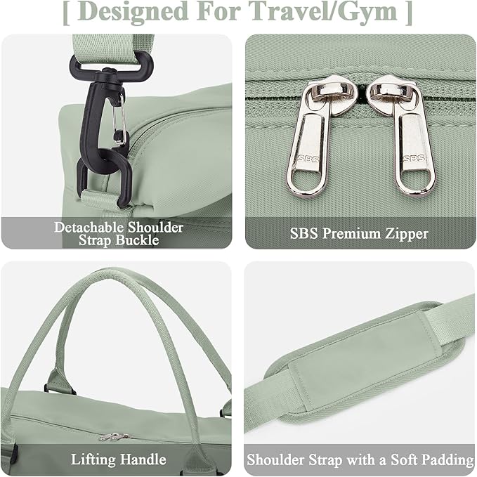 Travel Duffel Bag with Shoes Compartment, Carry on Overnight Weekender Bags for Women, For Spirit Airlines 18x14x8 Personal Item Bag