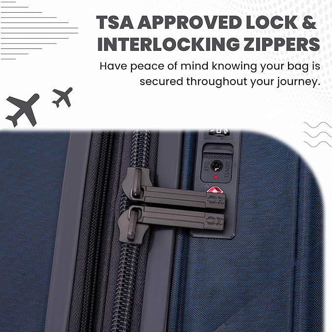 Spyder Rails 20 Inch Expandable Hardside Carry-On Suitcase with 360° Spinner Wheels, TSA Approved Lock