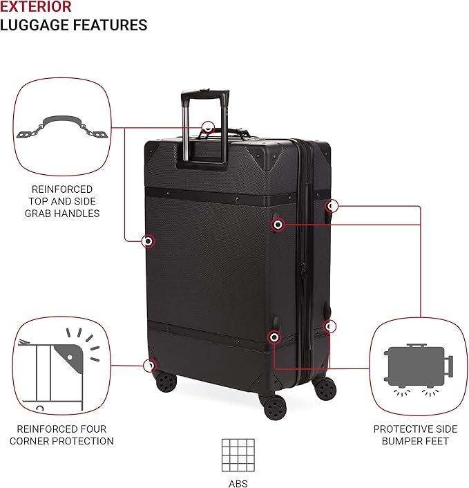 SwissGear 7739 Hardside Luggage Trunk with Spinner Wheels, Blush, 2-Piece Set (19/26)