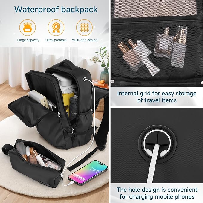 Hoteel Luggage Sets 5 Piece, 4-Year Warranty, Carry-On Luggage with Dual-Spinner Wheels, PC+ABS Hardside Suitcase Set with TSA Lock, Durable Large Suitcase, Black(20/24/28/DB/TB)