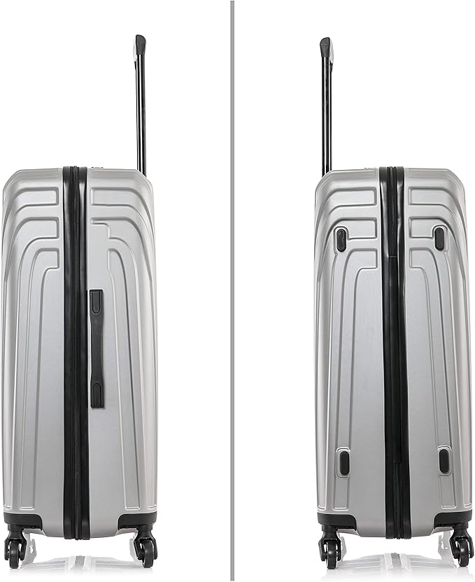 InUSA VASTY Luggage with Spinner Wheels | Durable Lightweight Hardshell SuitcaseTravel Sets with Handle and Trolley | (20in 24in 28in) 3 Piece Luggage Set | Grey