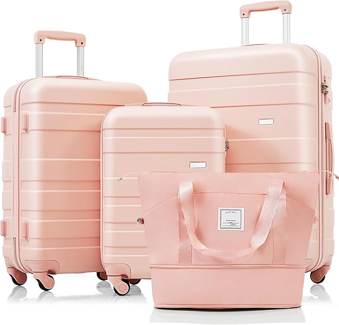 4 Pcs ABS Hardshell Luggage Set Spinner Wheel Suitcase TSA Lock Suitcase