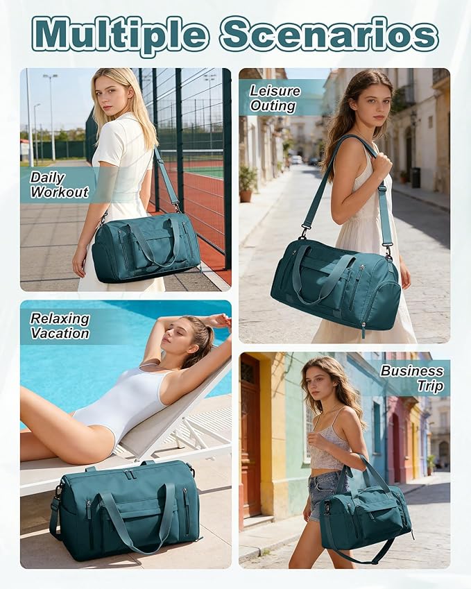Gym Bag Womens,Travel Duffel Carry on Bag Sport Tote Bag Weekend Overnight Bag