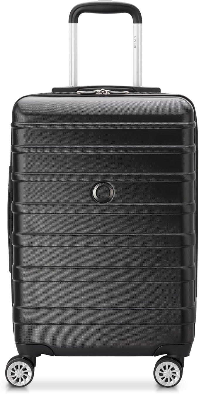 DELSEY PARIS Margot Hardside 3-Piece Set, Expandable Luggage with 4 Spinner Wheels, Lightweight Suitcase, 21" Carry-On, 24" Checked Medium, 28" Checked Large, Black