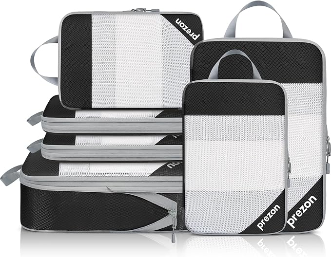 Compression Packing Cubes for Travel, Lightweight Vacation Travel Essentials, Travel Accessories for Suitcase Organizer Bags Set, Durable Luggage Organizer