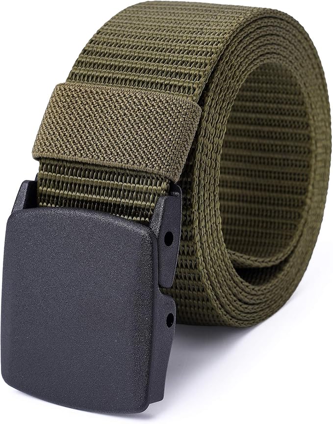 Mile High Life Nylon Web Belt Outdoor Military Belt With TSA Safe Plastic Buckle Belt
