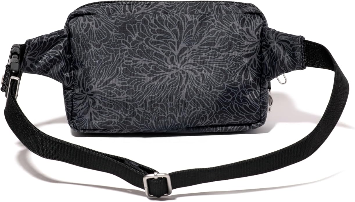 Baggallini Securtex Anti-theft Belt Bag 8.8"x5.5" Crossbody Fanny Pack for Women RFID Wallet Locking Zipper Travel Purse