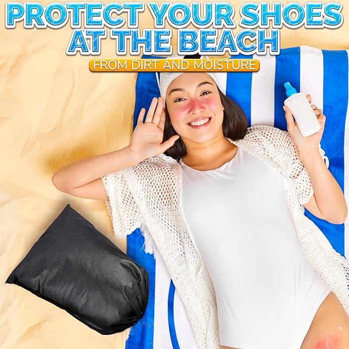 10 Pcs Travel Shoe Bags for Packing in Suitcase – 15.75” x 11.80” Lightweight Breathable Drawstring Shoe Bags for Storage – Dust-Proof Organizer for Sneakers, Heels, Sandals, Gym and Dance Shoes