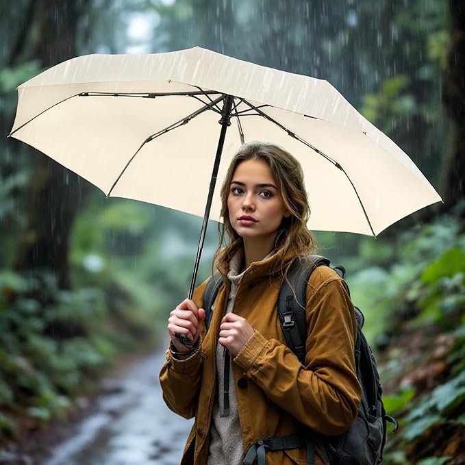 SoulRain Travel Umbrella - Compact Umbrella for Rain - Perfect Large Auto Folding Umbrella - Ideal Car umbrella, Small umbrella, and Travel Companion