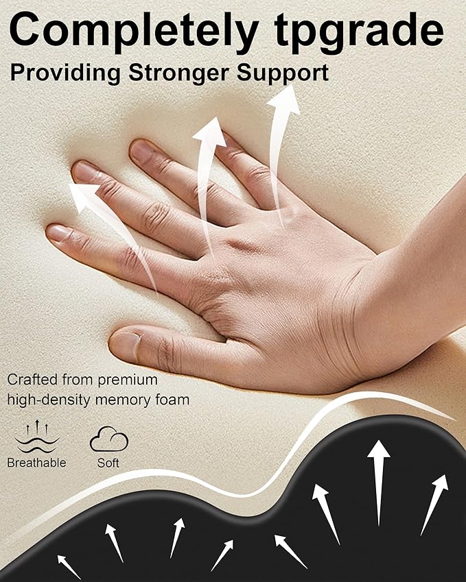 Ergonomic Memory Foam Wedge Pillow, 27° Angled Support for Neck and Waist, Multi-Position Support Pillow (Black)