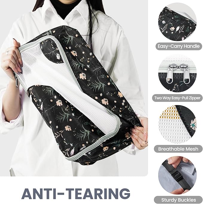 10 Set Packing Cubes for Travel, Gifts for Women Mom,Anti-Tearing Suitcase Organizer for Luggage with Shoe & Hanging Toiletry Bag,OlarHike Vacation Essentials & Accessories for Cruise Ship
