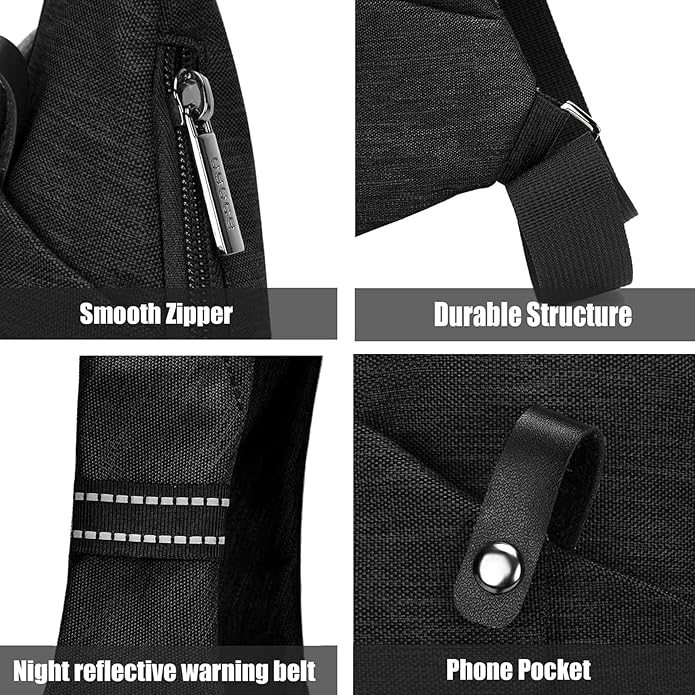 OSOCE Anti Theft Sling Bag for Men Women RFID Crossbody Bag Lightweight Travel Shoulder Chest Pack Fits iPad Daypack
